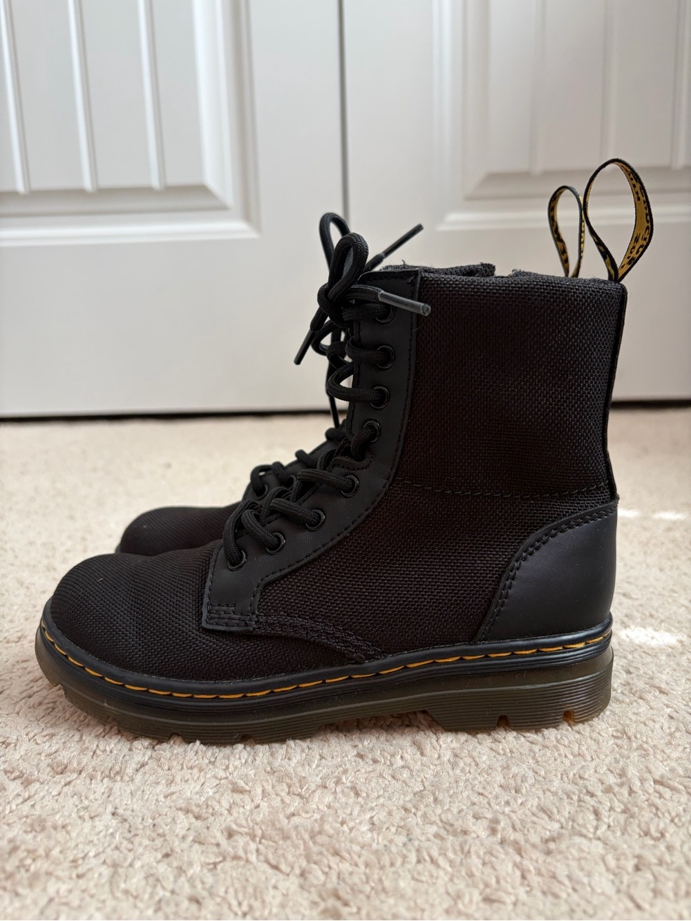 Dr Martens Air Walk Lace Up Combat Boots Combs J Black Girls Size 13 NJ004 EUC